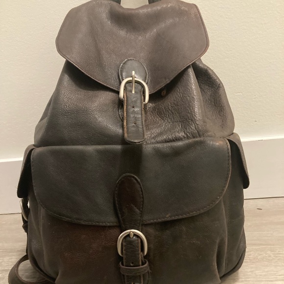 london fog leather backpack